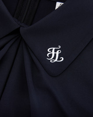 Front shirring short sleeve T Shirt (Black)