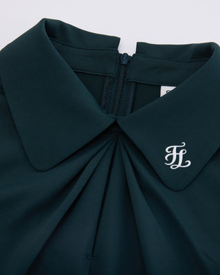 Front shirring short sleeve T Shirt (Green)