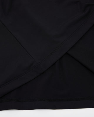 Shirring Ribbon High Neck T Shirt (Black)