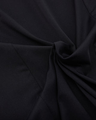 Shirring Ribbon High Neck T Shirt (Black)