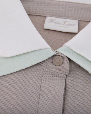 Double Color Collar T Shirt (Beige)