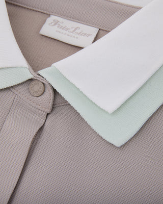 Double Color Collar T Shirt (Beige)