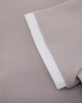 Double Color Collar T Shirt (Beige)