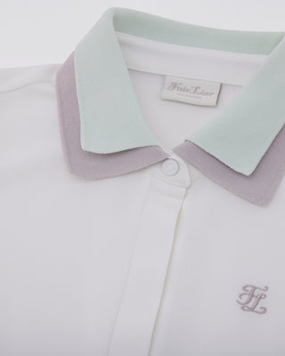 Double Color Collar T Shirt (White)