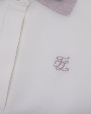 Double Color Collar T Shirt (White)