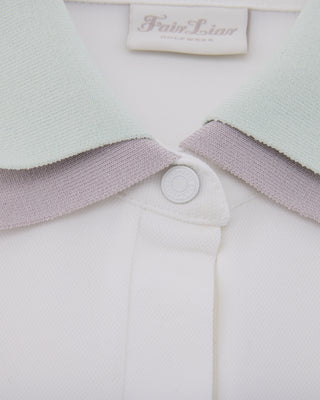 Double Color Collar T Shirt (White)