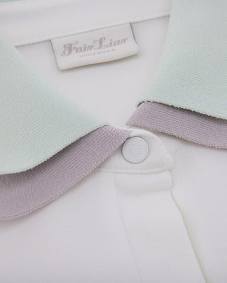 Double Color Collar T Shirt (White)