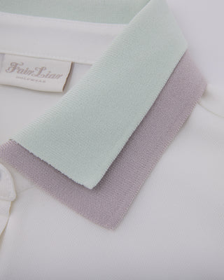 Double Color Collar T Shirt (White)