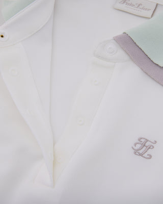 Double Color Collar T Shirt (White)