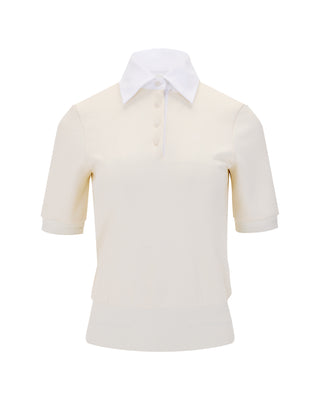 Lettering Jacquard T Shirt (Cream)