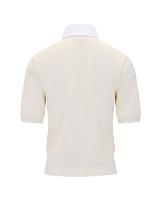 Lettering Jacquard T Shirt (Cream)