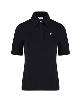 Lettering Scarf Short Sleeve T Shirt (Black)