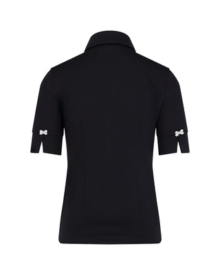 Lettering Scarf Short Sleeve T Shirt (Black)