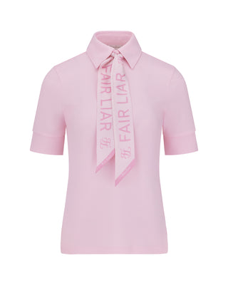 Lettering Scarf Short Sleeve T Shirt (Pink)