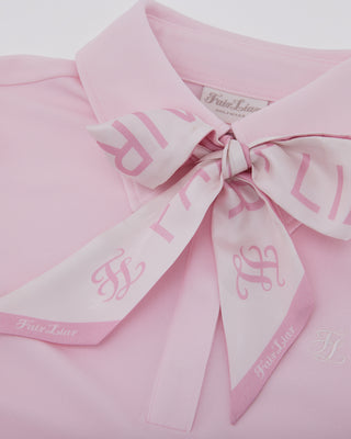 Lettering Scarf Short Sleeve T Shirt (Pink)