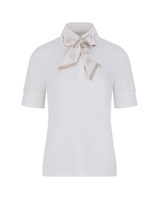 Lettering Scarf Short Sleeve T Shirt (White)