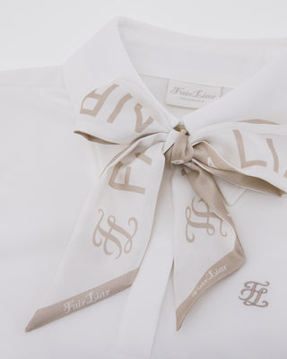 Lettering Scarf Short Sleeve T Shirt (White)