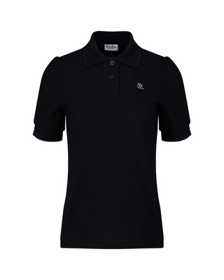 Puff Sleeve Collar T Shirt (Black)