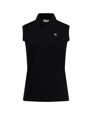 Fair Liar Loose Fit Polo Sleeveless T Shirt (Black)