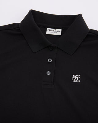 Fair Liar Loose Fit Polo Sleeveless T Shirt (Black)