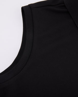 Fair Liar Loose Fit Polo Sleeveless T Shirt (Black)