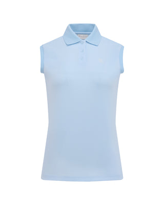 Fair Liar Loose Fit Polo Sleeveless T Shirt (Blue)