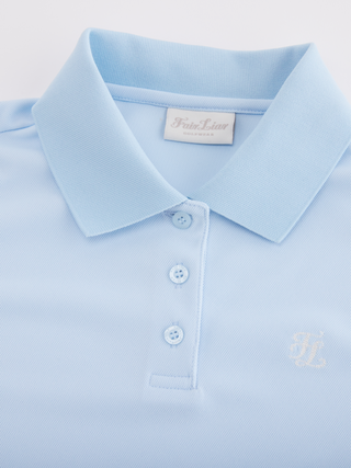 Fair Liar Loose Fit Polo Sleeveless T Shirt (Blue)