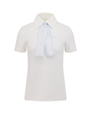 Fair Liar Silk Scarf Set T Shirt (White)