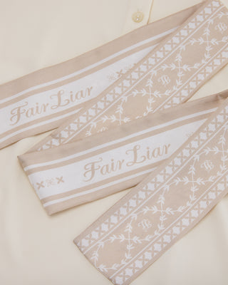Fair Liar Silk Scarf Set T Shirt (Cream)
