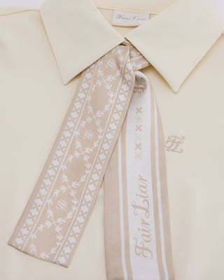 Fair Liar Silk Scarf Set T Shirt (Cream)