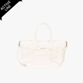 Ribbon String Boston Bag (Ivory)