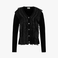 Organza V-neck cardigan (Black)