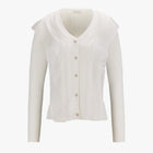 Organza V-neck cardigan (White)