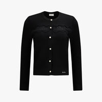 Lace Scallop Cardigan (Black)