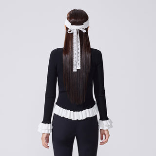 Ruffle Rib Cardigan (Black)