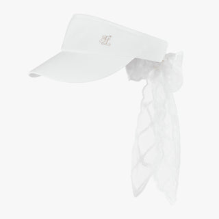 Lace Scarf Visor (White)