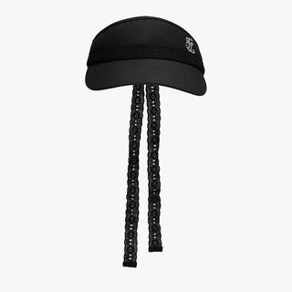 Lace Scallop Ribbon visor (Black)