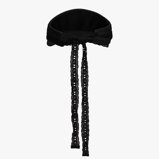 Lace Scallop Ribbon visor (Black)