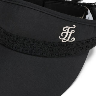 Lace Scallop Ribbon visor (Black)