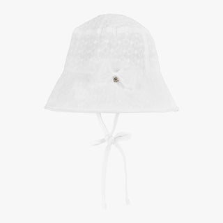 Lace Eyelet Bucket Hat (White)