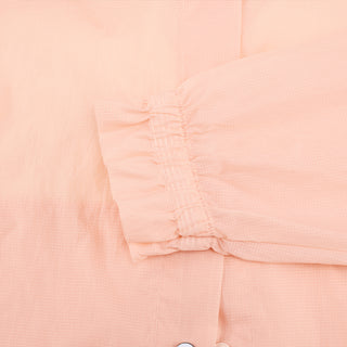 Sheer Shirred Zip-Up Jacket (Coral)