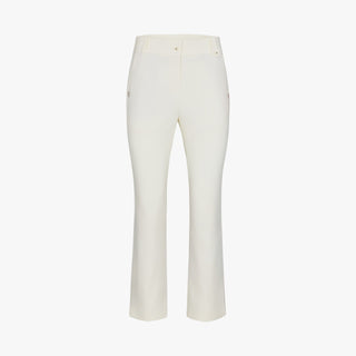 Pearl Button Stitch Semi-Bootcut Pants (Cream)