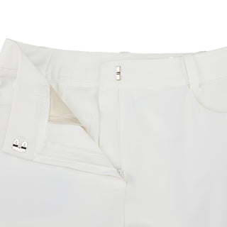 Lace Slit Bootscut Pants (White)