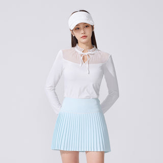 Crochet Flare Pleated Skirt (Mint)