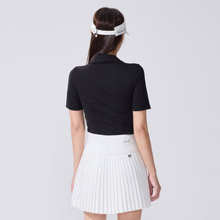 Crochet Flare Pleated Skirt (White)