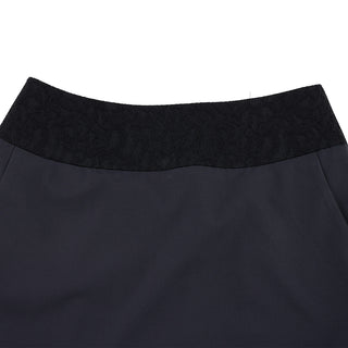 Lace H-line skirt (Black)