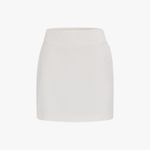 Lace H-line skirt (White)