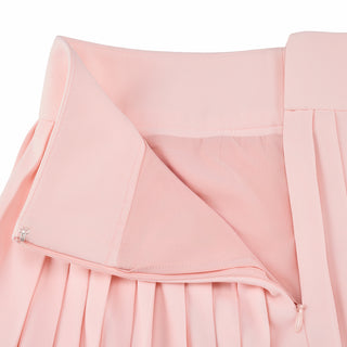 Pique Pleated Skirt (Coral)
