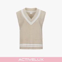 Punched V-neck Vest (Beige)