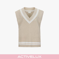 Punched V-neck Vest (Beige)